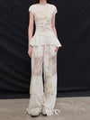 Mutedance 25 Spring/Summer Flower-dyed Short-sleeved Tunic Top MD-MD25SS10-hoary MD25SS09